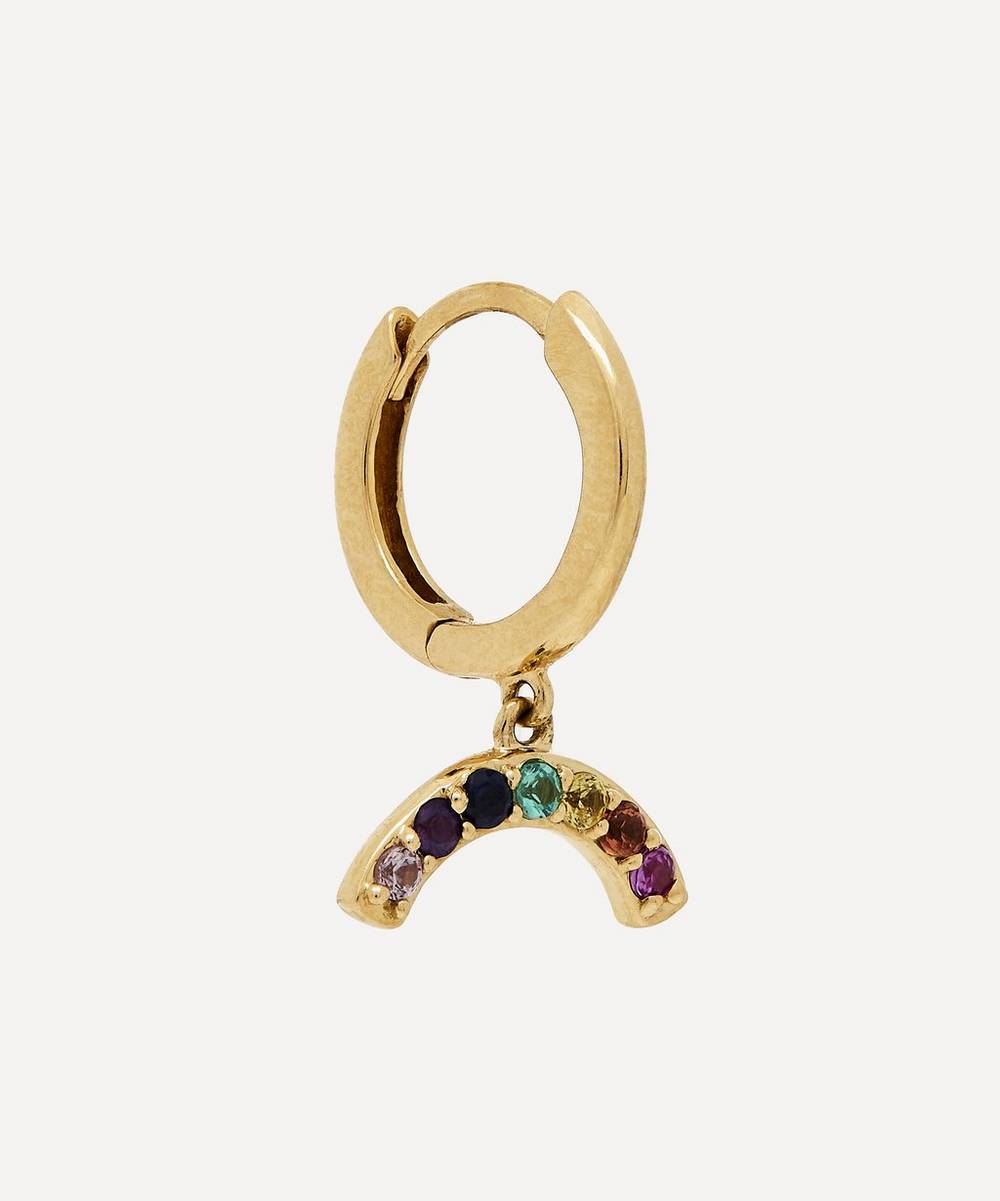 Andrea Fohrman - Gold Rainbow Gemstone Hoop Earring