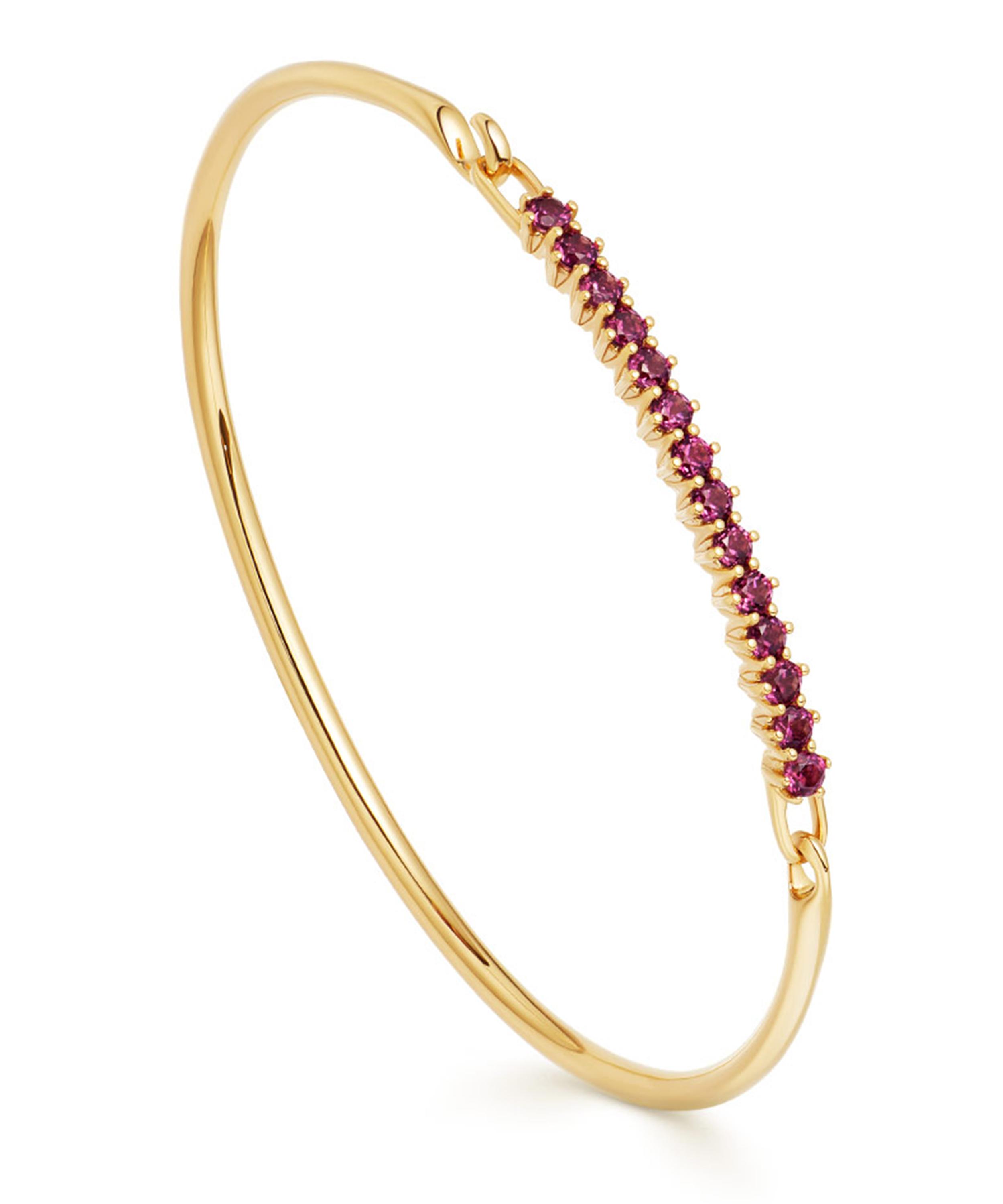 Astley Clarke - Gold Plated Vermeil Silver Linia Rhodolite Bangle image number 0