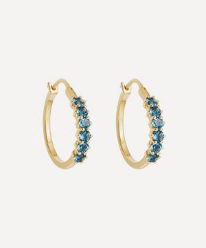 Astley Clarke - Gold Plated Vermeil Silver Linia London Blue Topaz Hoop Earrings image number 0
