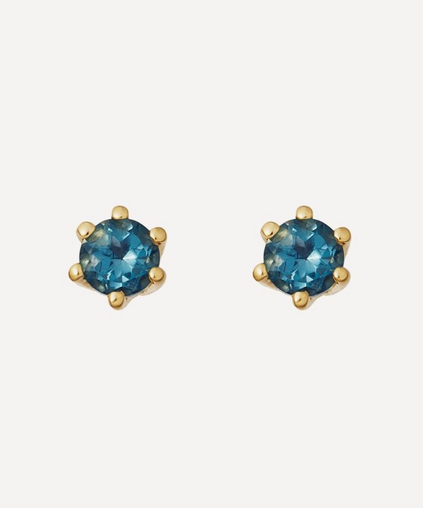 Astley Clarke - Gold Plated Vermeil Silver Linia London Blue Topaz Stud Earrings image number null