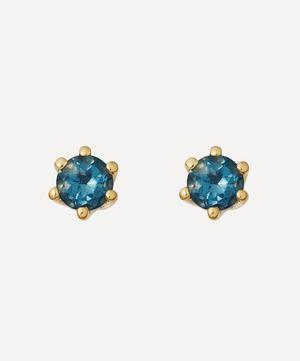 Astley Clarke - Gold Plated Vermeil Silver Linia London Blue Topaz Stud Earrings image number 0