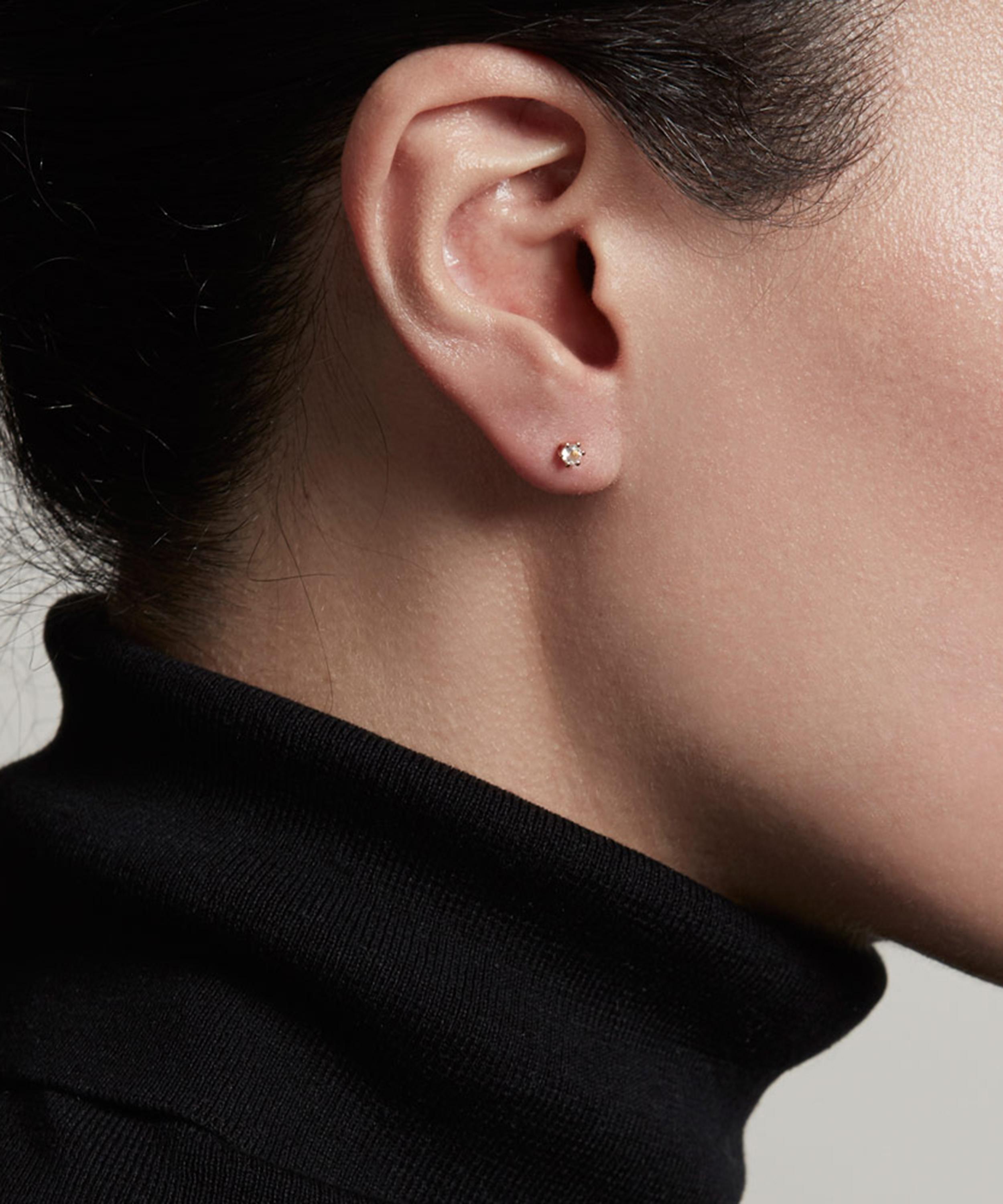 Astley Clarke - Gold Plated Vermeil Silver Linia Rainbow Moonstone Stud Earrings image number 1