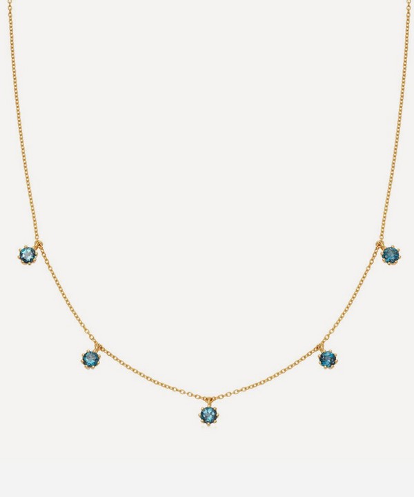 Astley Clarke - Gold Plated Vermeil Silver Linia London Blue Topaz Choker Necklace image number null