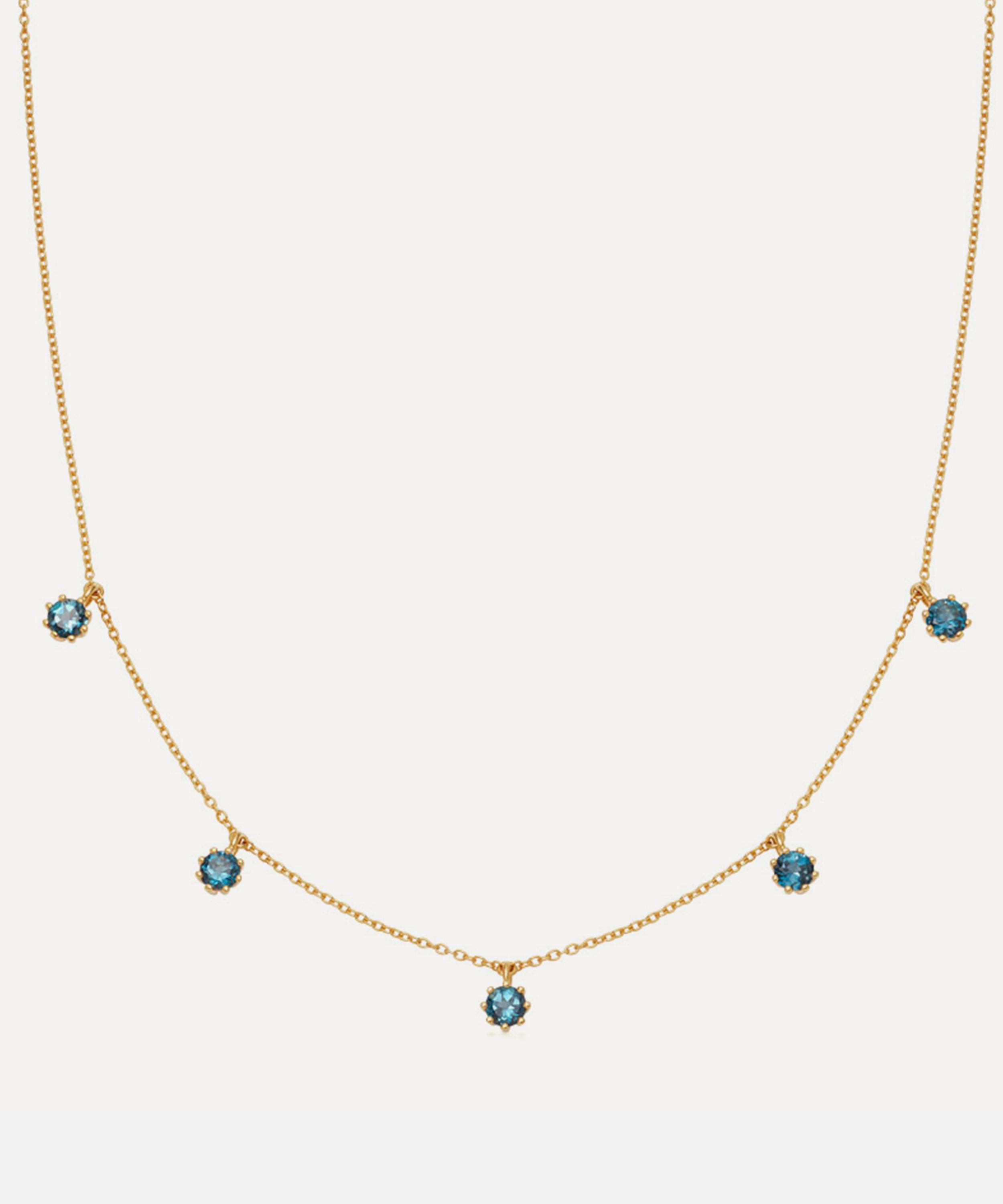 Astley Clarke - Gold Plated Vermeil Silver Linia London Blue Topaz Choker Necklace image number 0