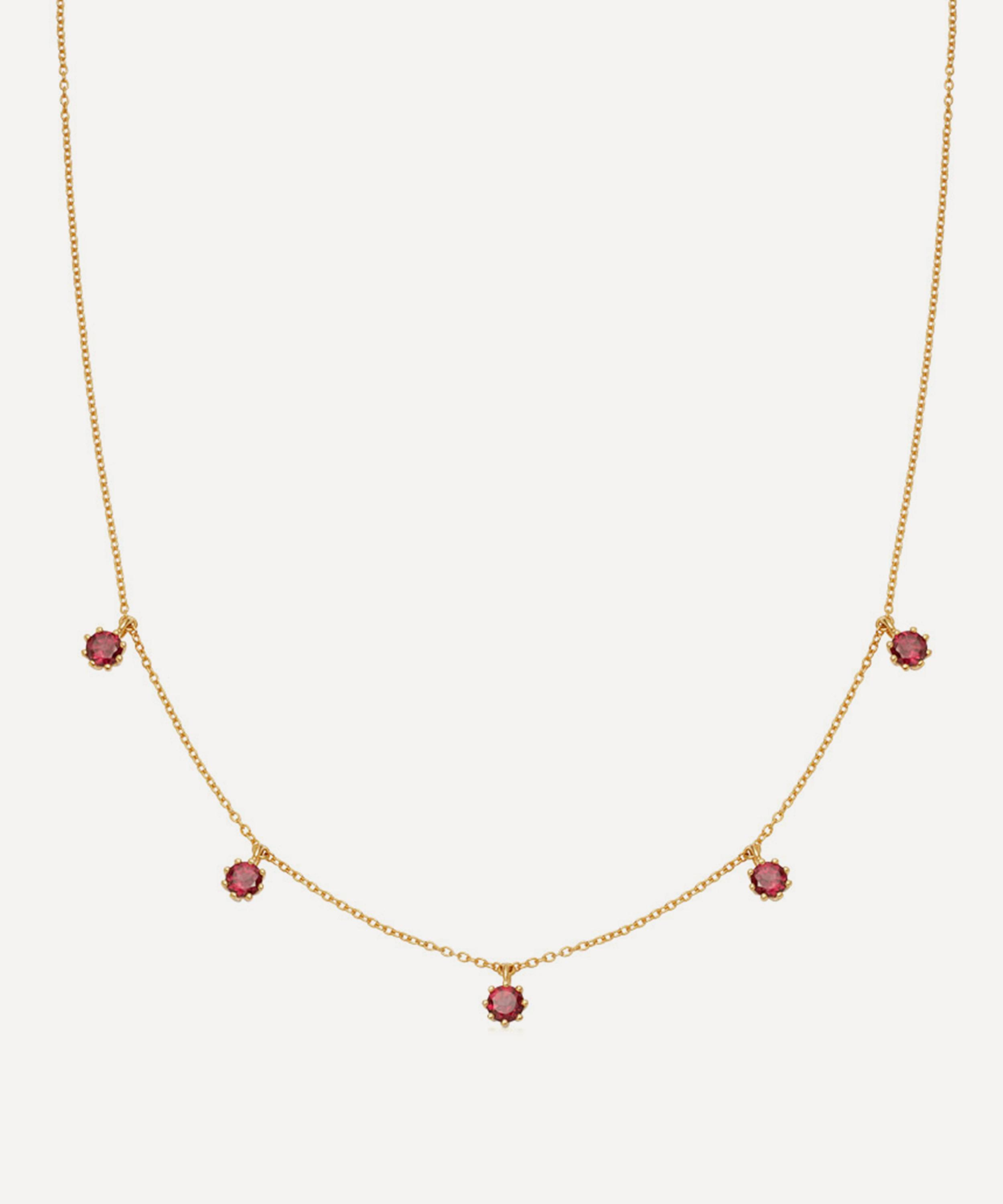 Astley Clarke Gold Plated Vermeil Silver Linia Rhodolite Choker Necklace