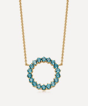Astley Clarke - Gold Plated Vermeil Silver Linia London Blue Topaz Pendant Necklace image number 0