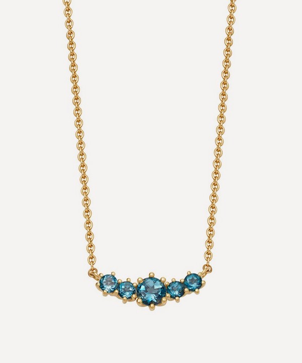 Astley Clarke - Gold Plated Vermeil Silver Mini Linia London Blue Topaz Pendant Necklace image number null