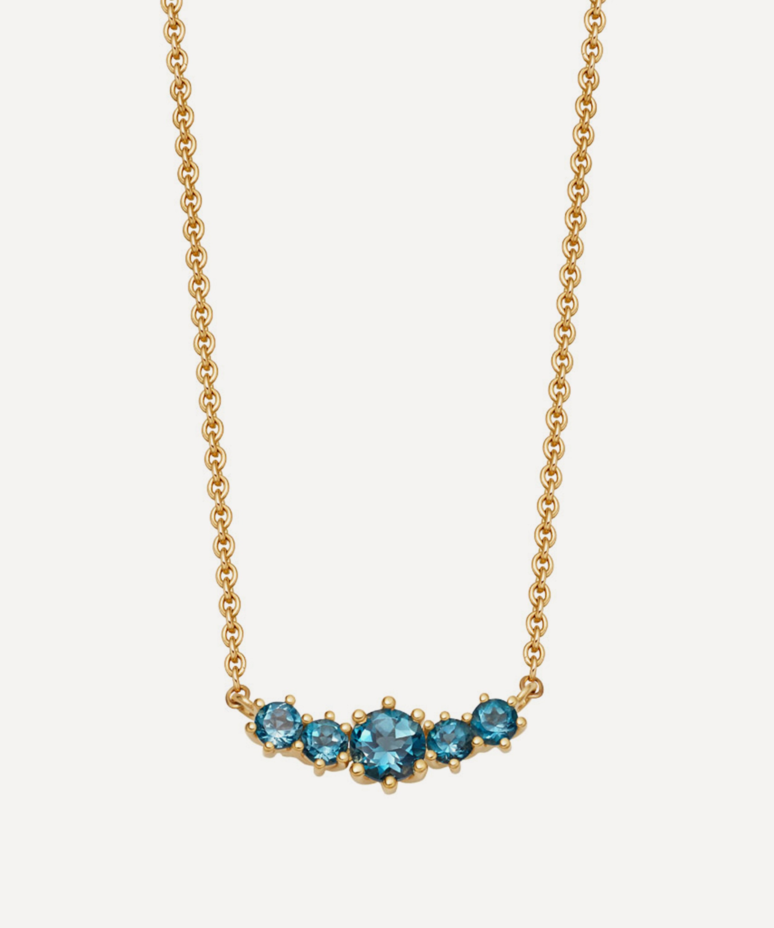 Astley Clarke - Gold Plated Vermeil Silver Mini Linia London Blue Topaz Pendant Necklace image number 0