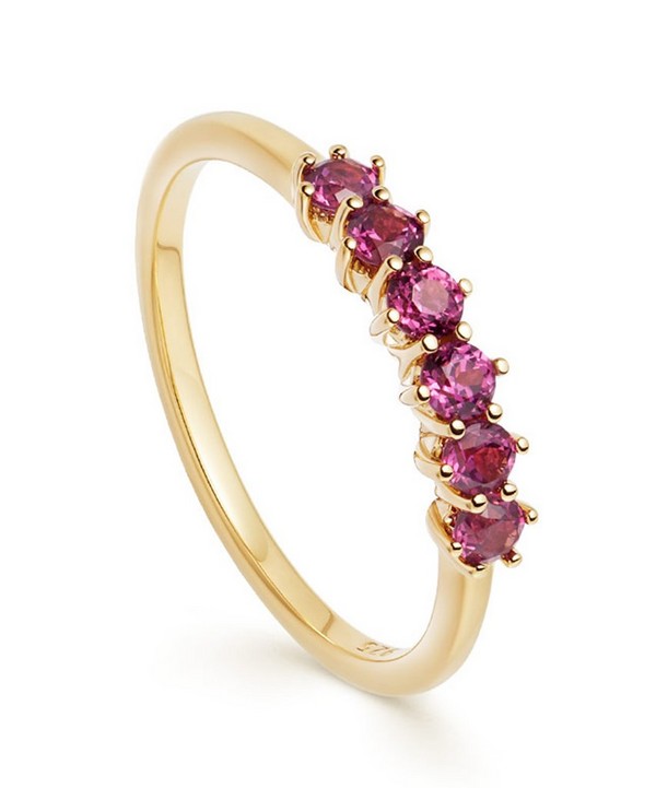 Astley Clarke - Gold Plated Vermeil Silver Linia Rhodolite Ring image number null