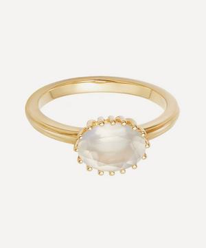 Astley Clarke - Gold Plated Vermeil Silver Large Linia Rainbow Moonstone Ring image number 0