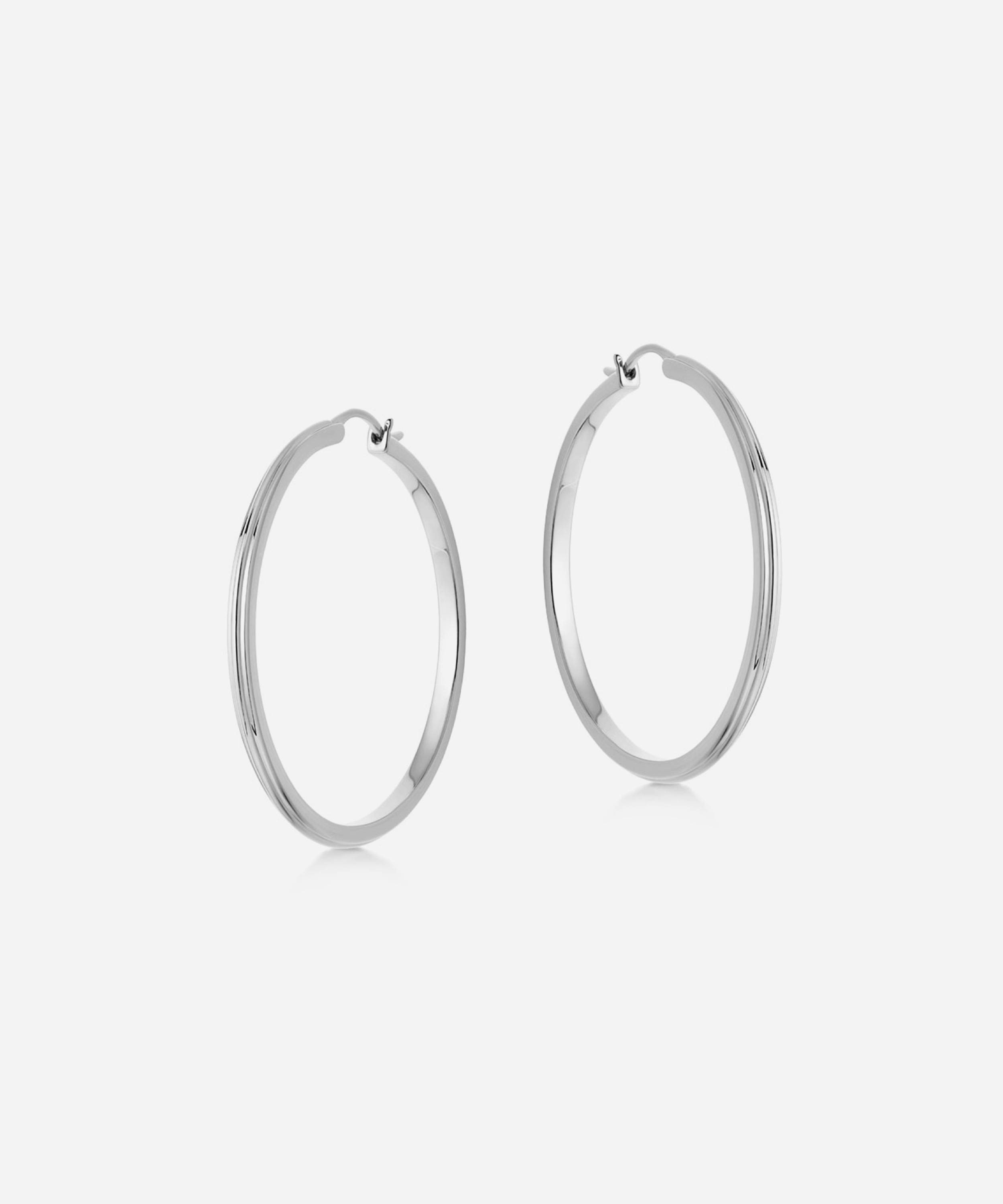 Astley Clarke - Silver Large Linia Hoop Earrings image number 0