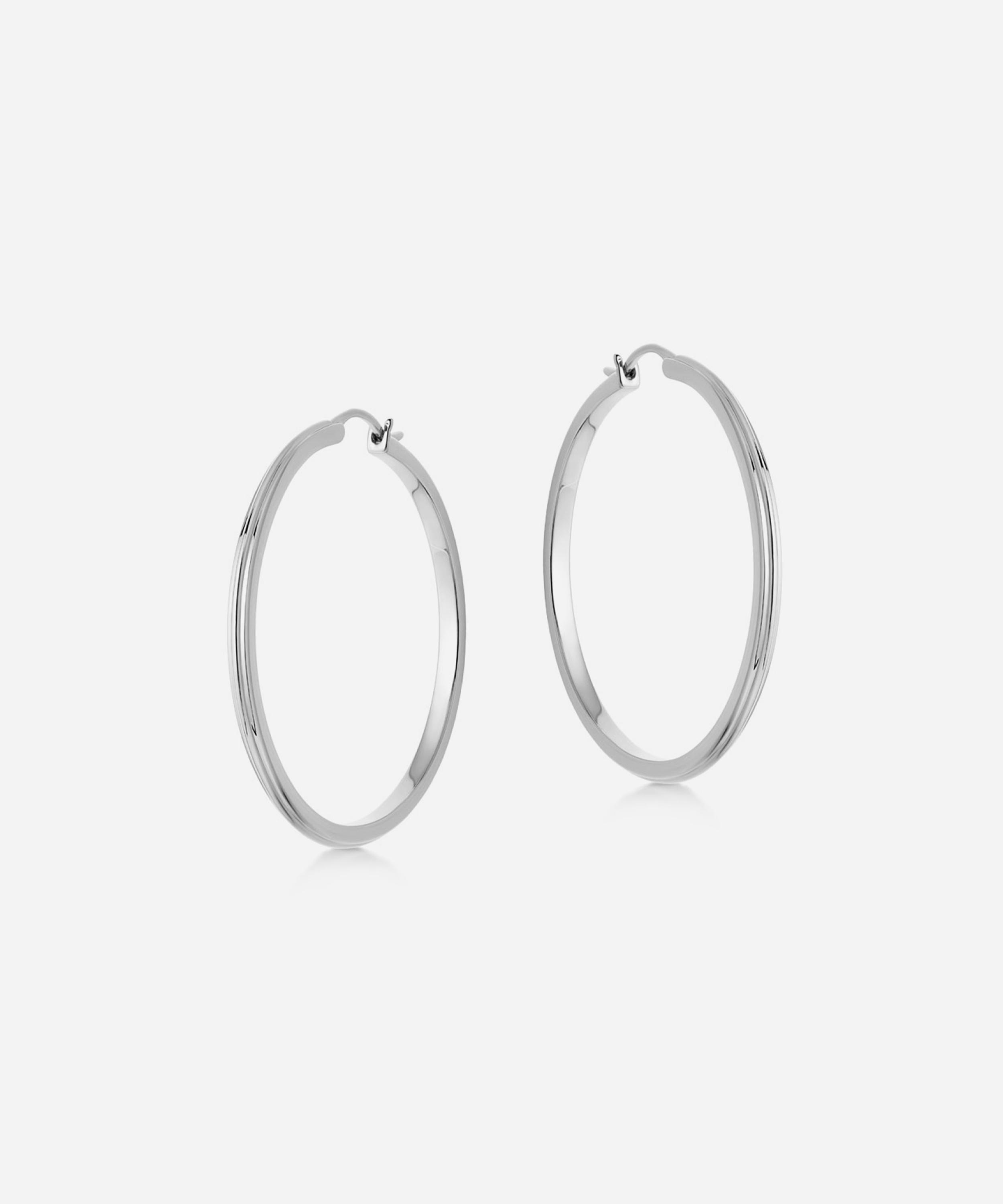 Astley Clarke - Silver Large Linia Hoop Earrings image number 0