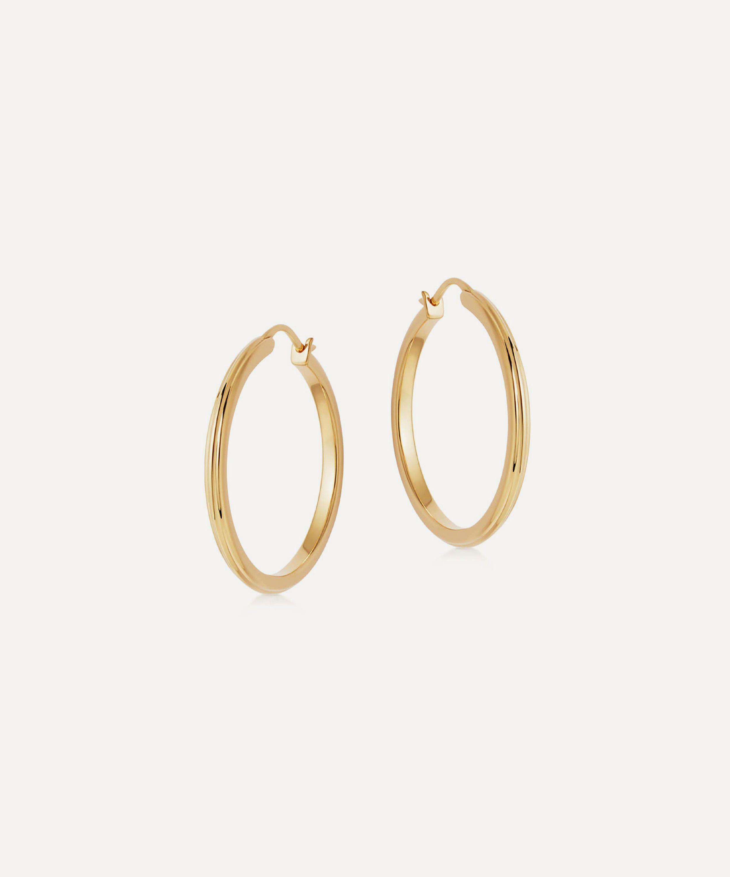 Thin Medium Hoop Earrings - A New Day™ Silver