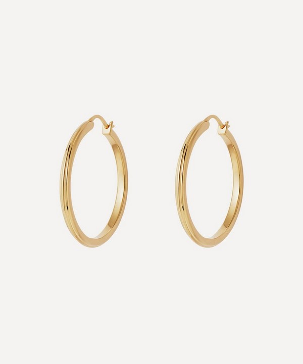 Astley Clarke - Gold Plated Vermeil Silver Medium Linia Hoop Earrings image number null