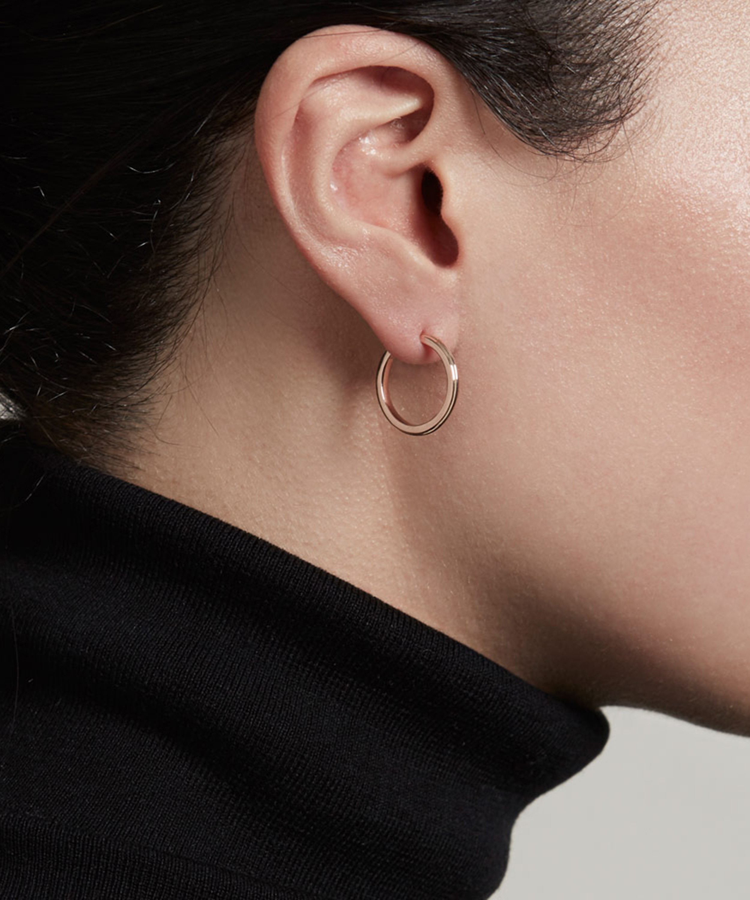 Astley Clarke - Rose Gold Plated Vermeil Silver Small Linia Hoop Earrings image number 1