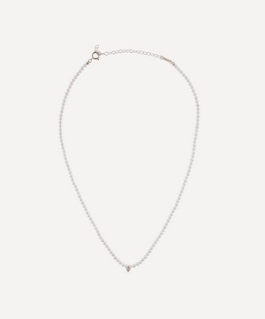 Mizuki - Pearl and Diamond Drop Necklace image number 2