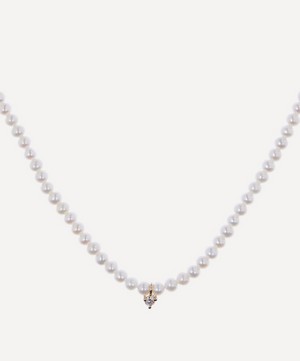Mizuki - Pearl and Diamond Drop Necklace image number 0