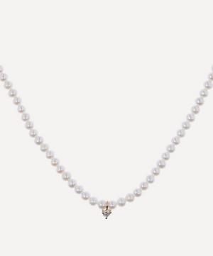 Mizuki - Pearl and Diamond Drop Necklace image number 0