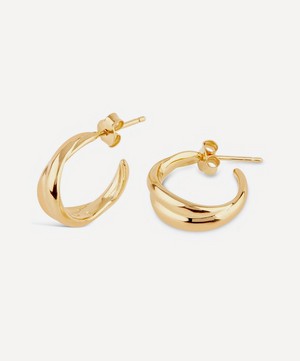 Dinny Hall - Gold Plated Vermeil Silver Twist Small Hoop Earrings image number 0