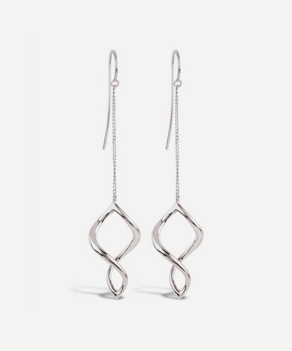Dinny Hall - Silver Twist Small Chain Drop Earrings image number null