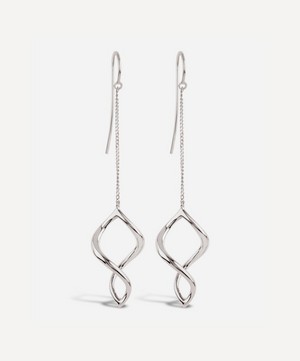 Dinny Hall - Silver Twist Small Chain Drop Earrings image number 0