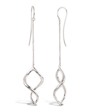 Dinny Hall - Silver Twist Small Chain Drop Earrings image number 2