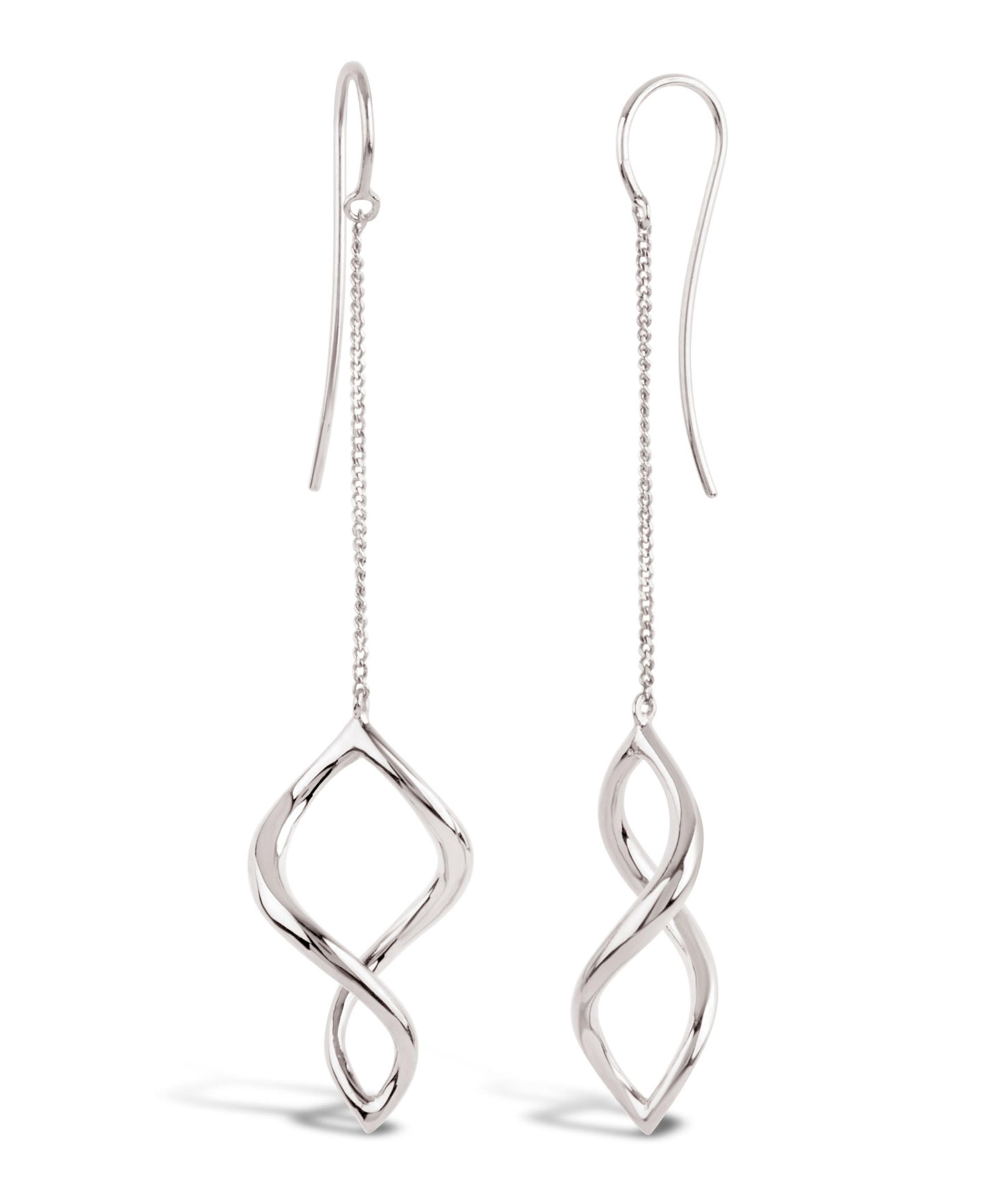 Dinny Hall - Silver Twist Small Chain Drop Earrings image number 2