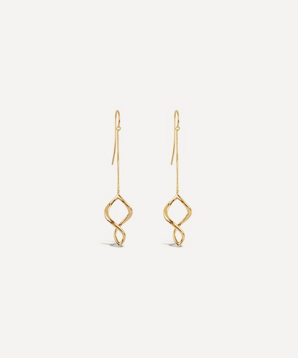 Dinny Hall - Gold Plated Vermeil Silver Twist Small Chain Drop Earrings image number null