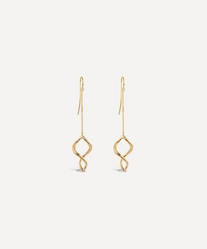 Dinny Hall - Gold Plated Vermeil Silver Twist Small Chain Drop Earrings image number 0