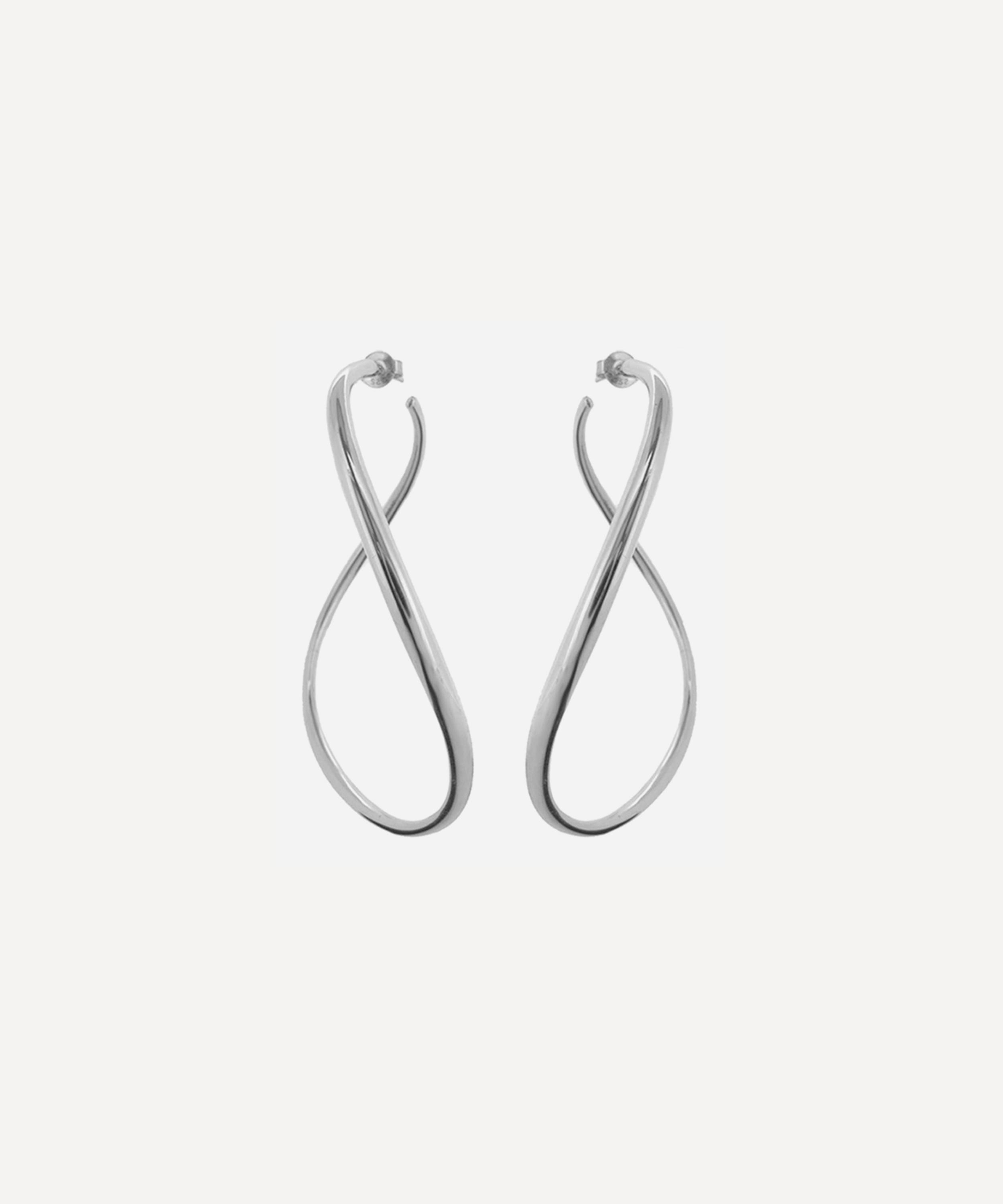 Dinny Hall - Silver Wave XL Hoop Earrings image number 0