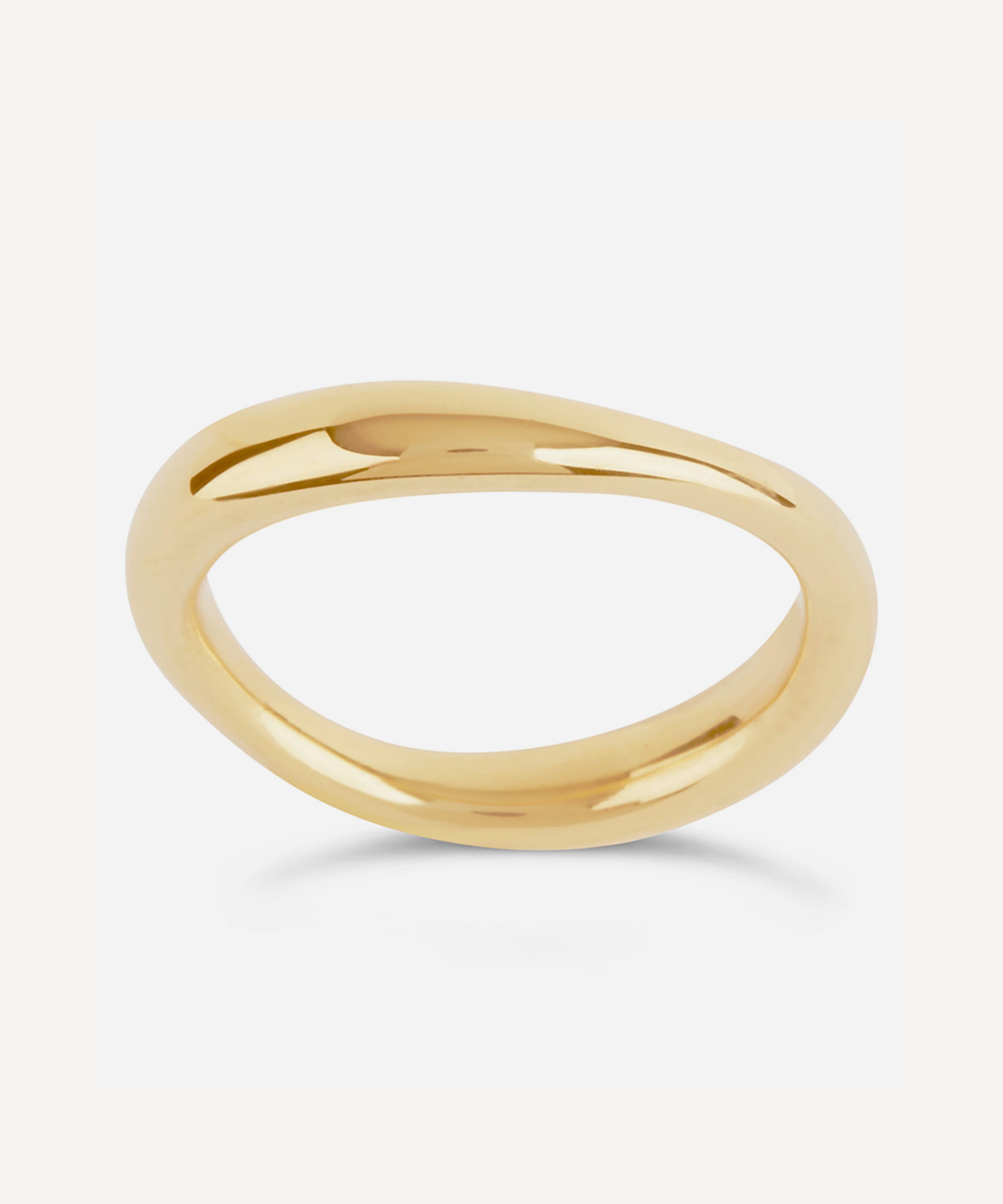 Dinny Hall - Gold Plated Vermeil Silver Wave Stacking Ring image number null