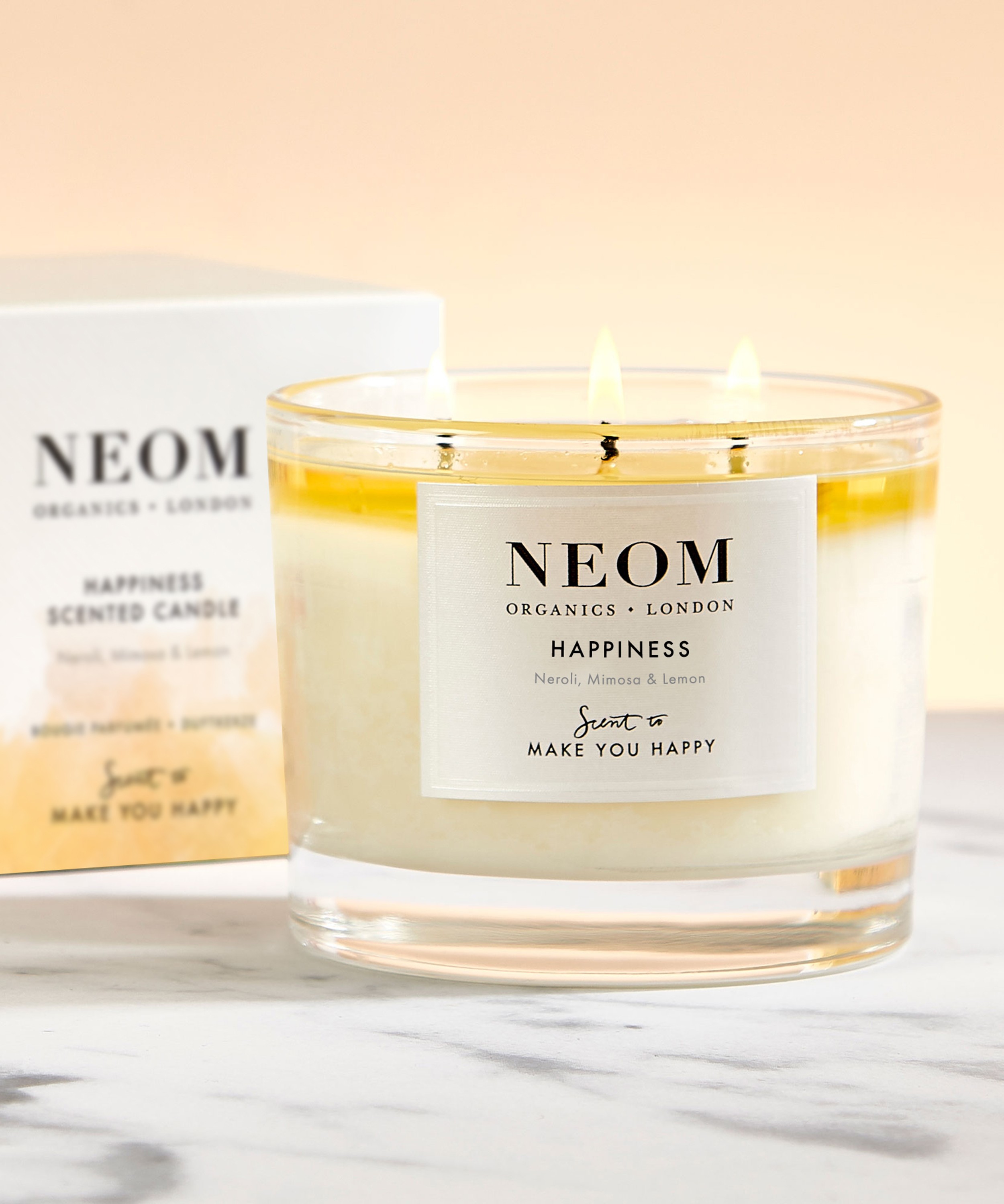 NEOM Organics - Happiness Three-Wick Scented Candle 420g image number 1