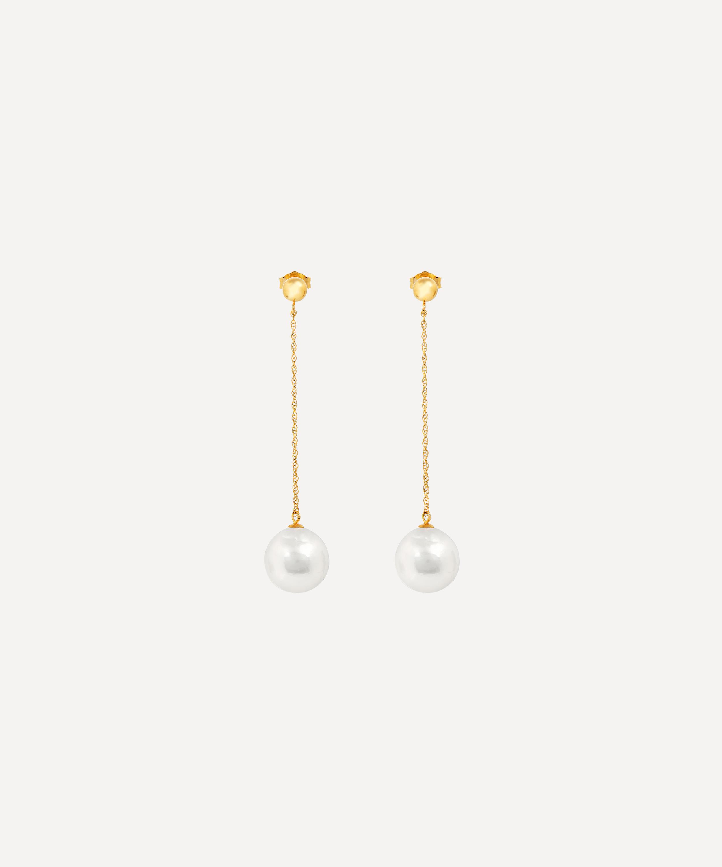 Anissa Kermiche - 14ct Gold Girl with a Pearl Drop Earrings image number 0