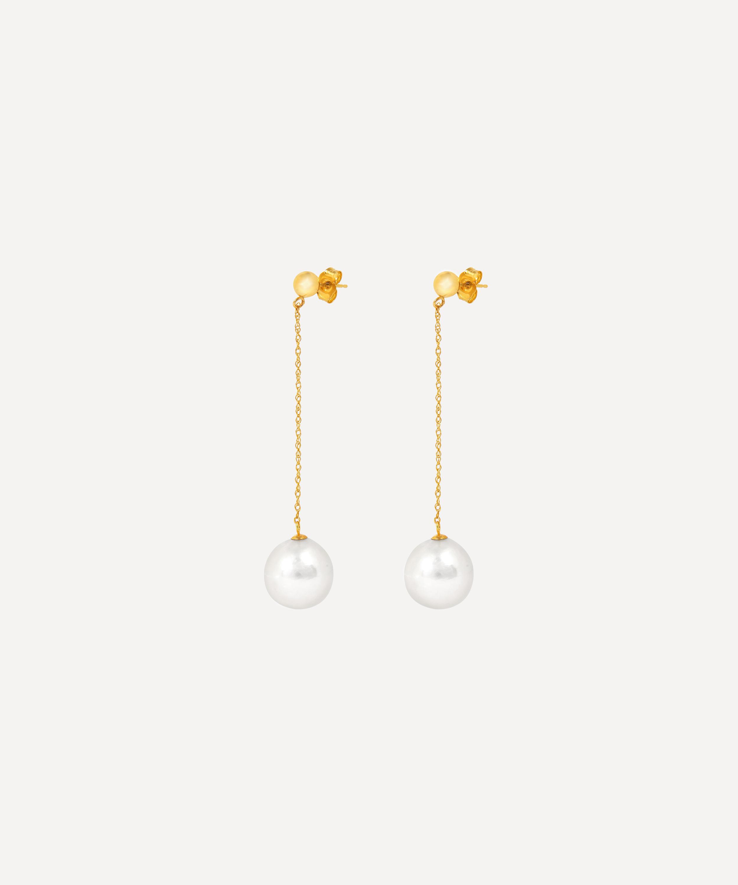 Anissa Kermiche - 14ct Gold Girl with a Pearl Drop Earrings image number 2