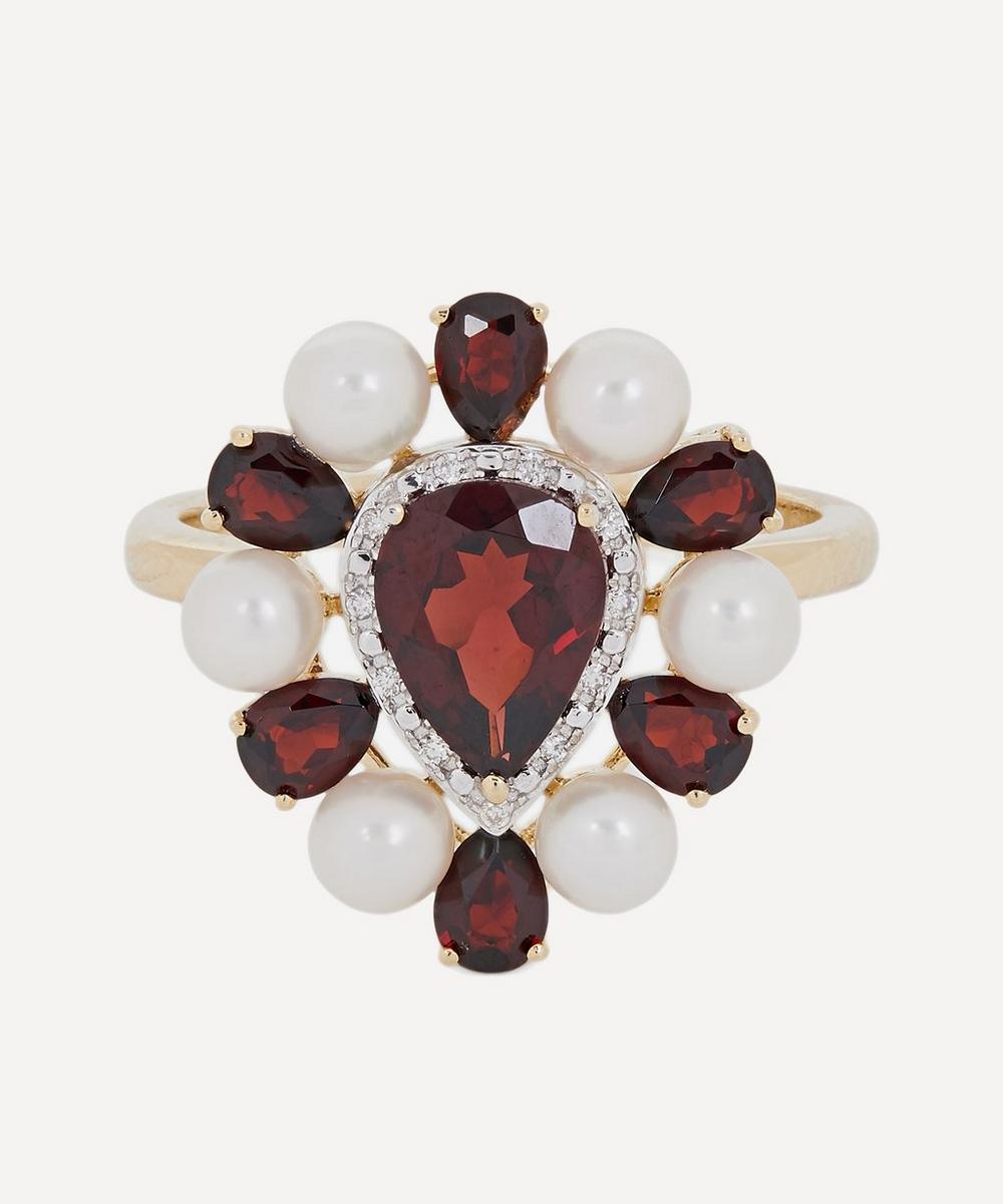 ANISSA KERMICHE GOLD WOMAN IN RED PEARL AND GARNET RING,000640293