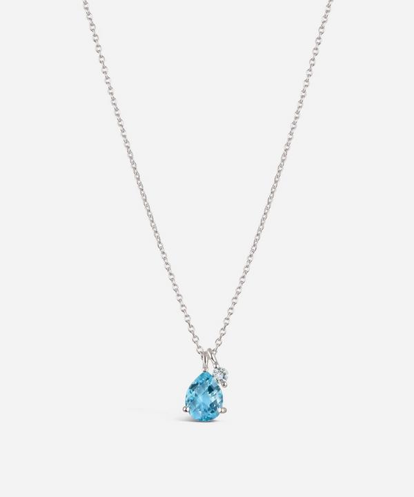 Dinny Hall - Silver Gem Drop Sky Blue Topaz and White Sapphire Pendant Necklace image number null
