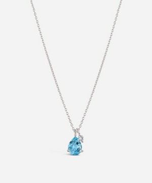 Dinny Hall - Silver Gem Drop Sky Blue Topaz and White Sapphire Pendant Necklace image number 0