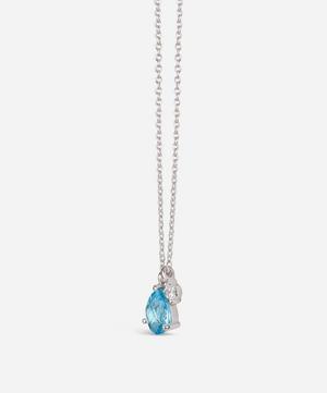 Dinny Hall - Silver Gem Drop Sky Blue Topaz and White Sapphire Pendant Necklace image number 1