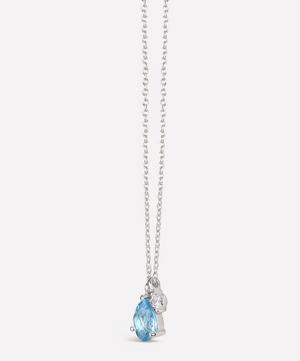 Dinny Hall - Silver Gem Drop Sky Blue Topaz and White Sapphire Pendant Necklace image number 2