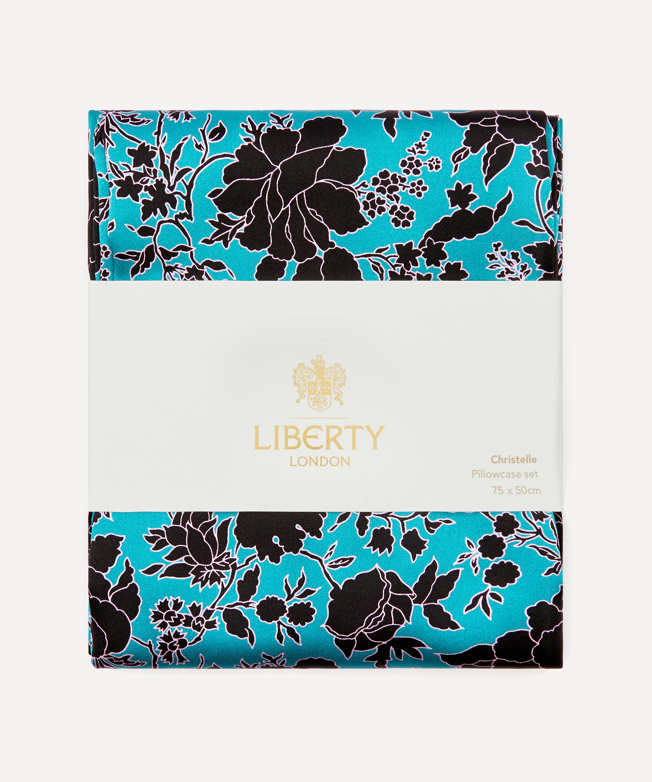 Liberty Christelle Silk Satin Pillowcases Set Of Two In Teal
