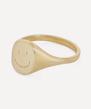 Seb Brown - 9ct Gold Happy Face Signet Ring image number 2