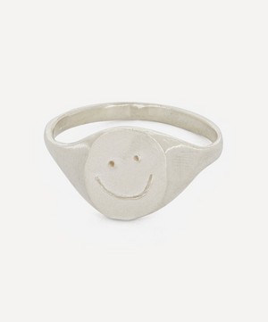 Seb Brown - Silver Happy Face Signet Ring image number 0