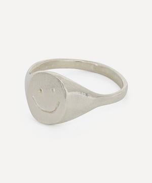 Seb Brown - Sterling Silver Happy Face Signet Ring image number 2