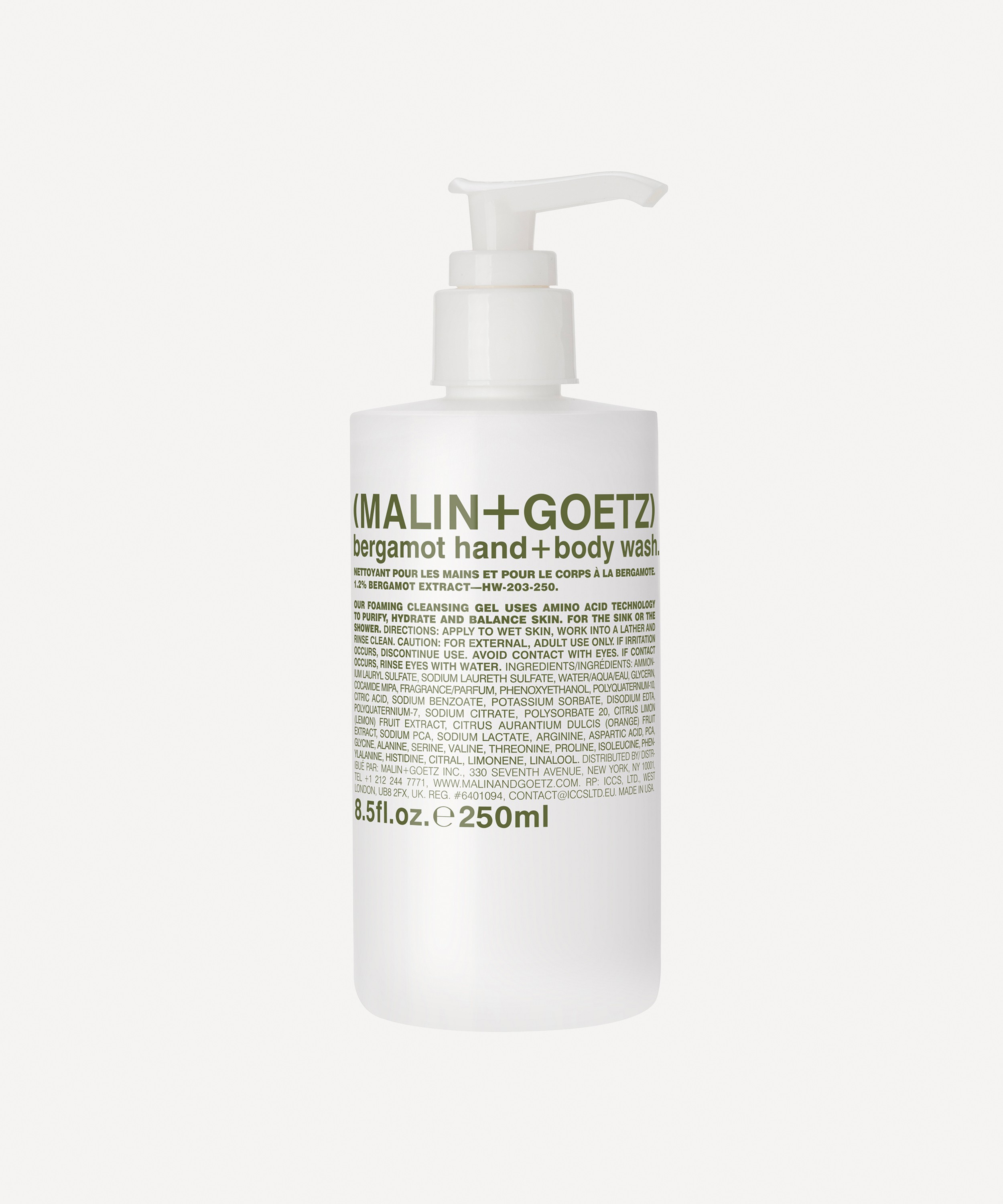 MALIN+GOETZ - Bergamot Hand and Body Wash 250ml image number 0