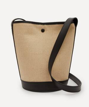 Hélène Leather and Canvas Bucket Bag