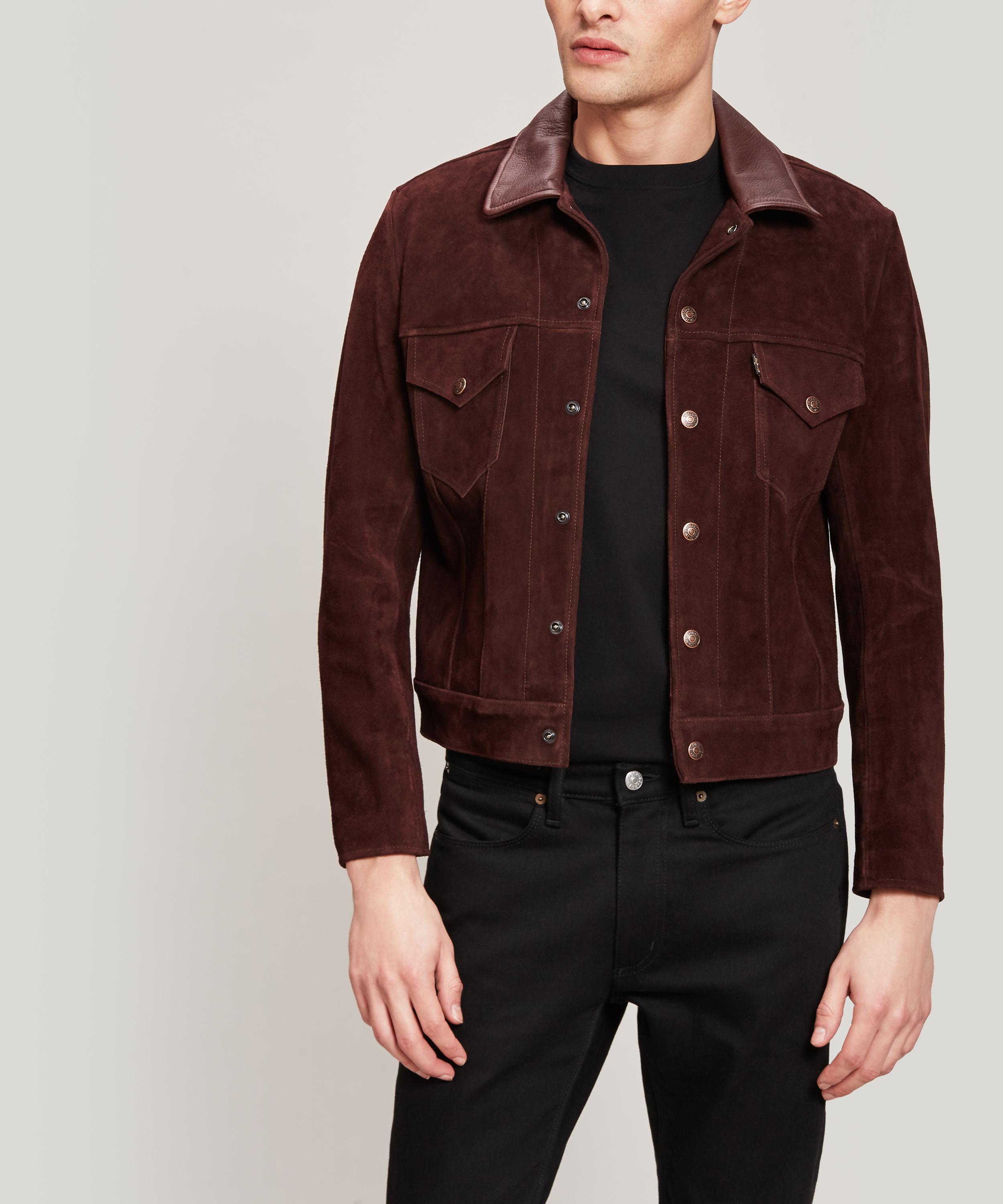 levis vintage suede trucker jacket