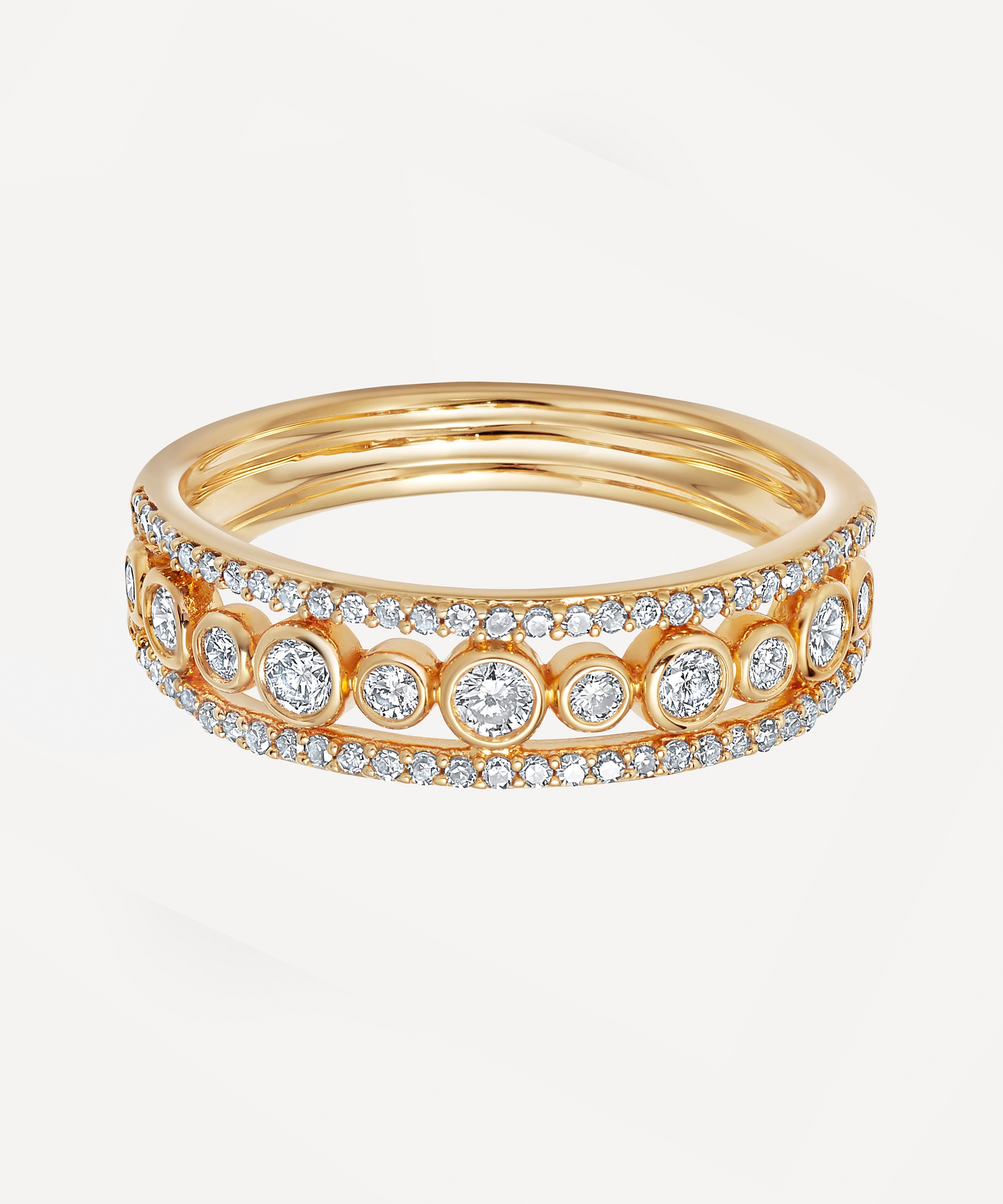 Astley Clarke - 14ct Gold Triple Icon Nova Diamond Ring