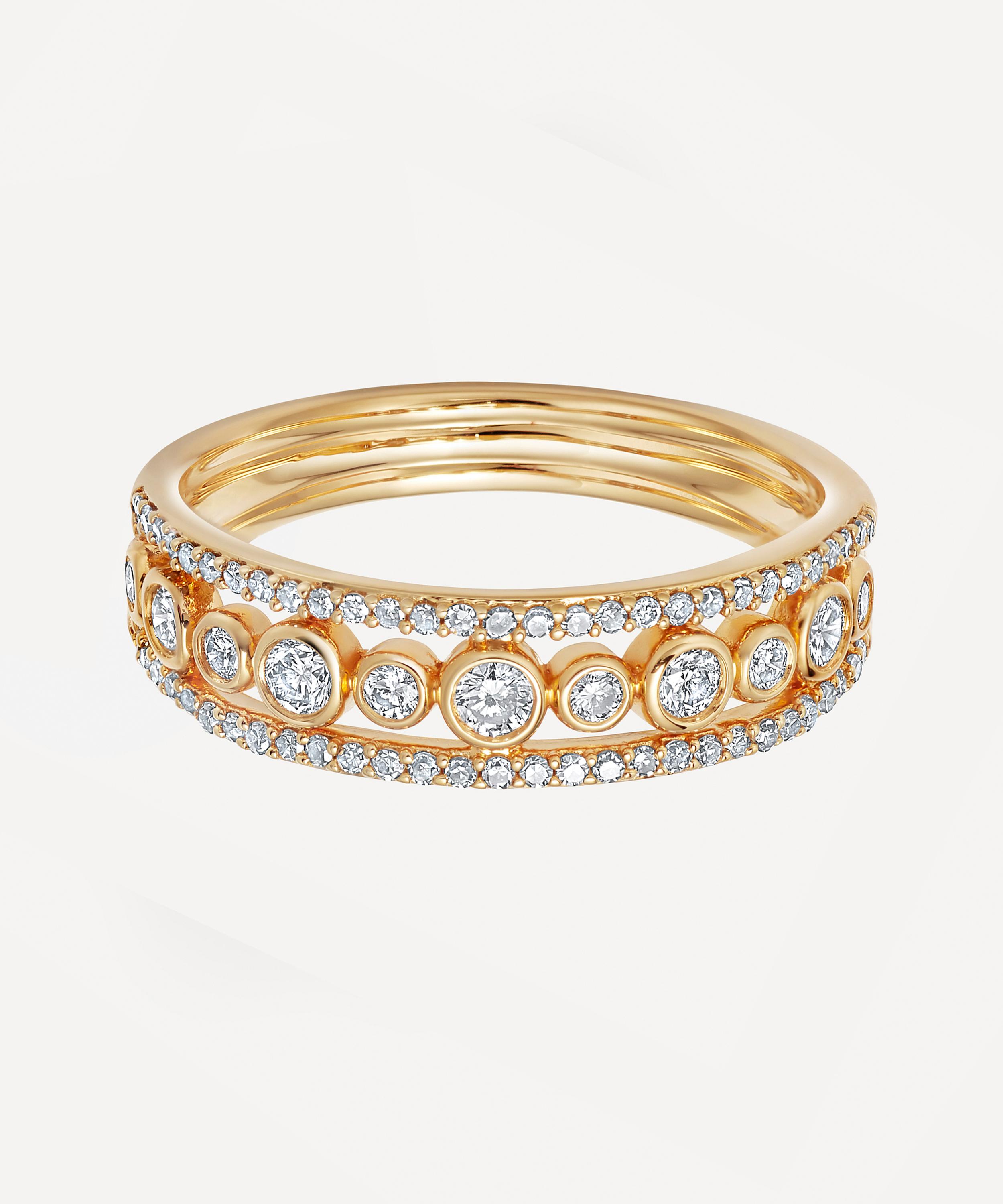 Astley Clarke - 14ct Gold Triple Icon Nova Diamond Ring