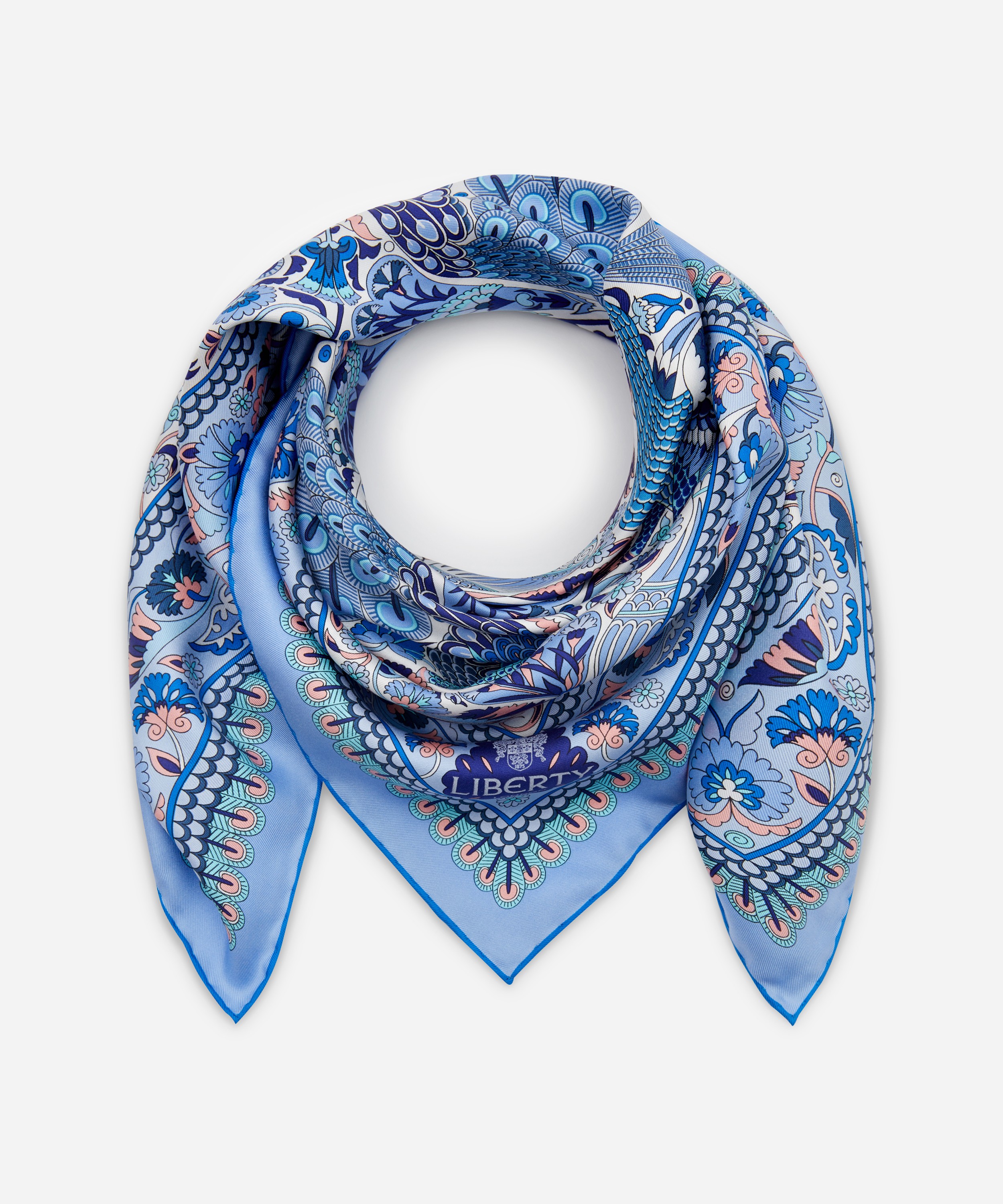 Liberty - Peacock Garden 70 x 70cm Silk Twill Scarf image number 1