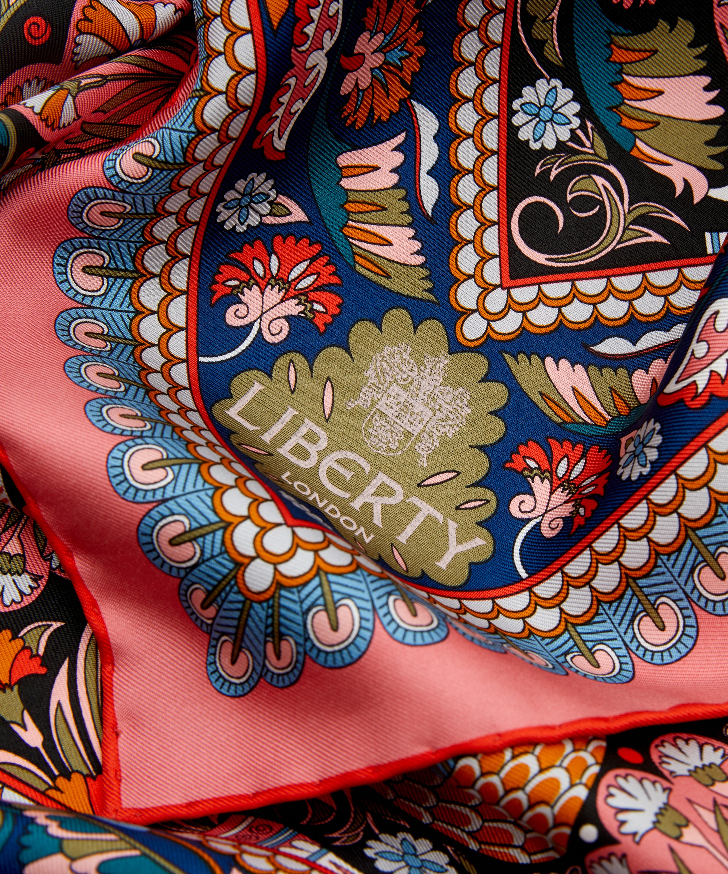 Liberty - Peacock Garden 70 x 70cm Silk Twill Scarf image number 3